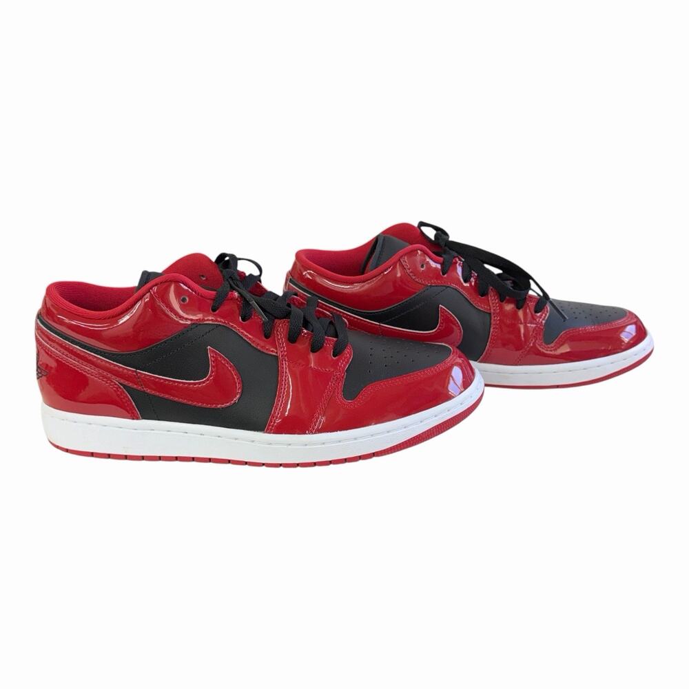 Nike Air Jordan 1 SE Patent Black Varsity Red White Low HV4089-006 Sz 11